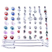 Girls Diy Jewellery Bracelet Arts and Crafts Making Kit with Charms Pendants Rainbow Christmas Beads Chains for Kids