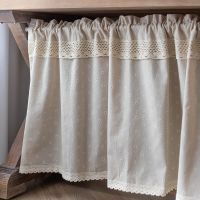 【YD】 Curtain Cotton Countryside Half Tube Hotel Window