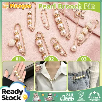 Fashion Pearl Brooch Ladies Pin Fixed Clothes Neckline Accessories