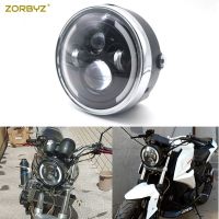 【ใหม่】 ZORBYZ 7 39; 39; LED สีดำรอบดัดแปลงไฟหน้าด้วยแหวนโครเมี่ยมฝาครอบโคมไฟสำหรับฮอนด้า GN125 CG125 CB400 CB500แข่ง Cafe ที่กำหนดเอง