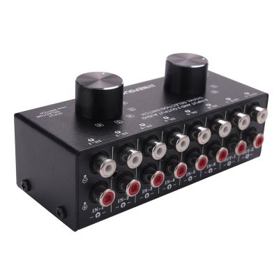 Switcher 6 in 2 Out or 2 in 6 Out Headphone Speaker Switcher Stereo Sound Source Signal Selection Switcher, Interface Adopts RCA Design Manual Switch