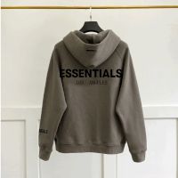 เสื้อฮู้ด ESSENTIALS เสื้อกันหนาวฤดูใบไม้ร่วงและฤดูหนาวที่อบอุ่นตัวอักษรที่มีคุณภาพสูงพิมพ์ผ้าฝ้ายฮิปฮอปซูเปอร์ต้าเหลียน  เสื้อฮู้ด คู่เสื้อ