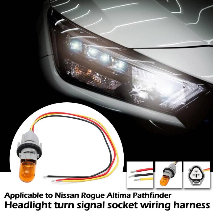 Headlight Turn Signal Light Bulb Socket Harness Set Altima Pathfinder