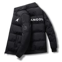 ฤดูใบไม้ร่วงและฤดูหนาว Kangol แจ็กเก็ตแฟชั่นมีปก Jaket Baseball ซิปแจ็คเก็ตกลางแจ้งของผู้ชาย