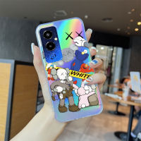 ปากกางูสำหรับ Tecno Pova 2 Pova 3 Pova 4 Pova 4 Pro Tecno Spark 10 Pro Spark Go 2022 Spark 8C แบรนด์ยอดนิยม (KAWS) เคสโทรศัพท์สลายเลเซอร์หมีสีรุ้งขอบใสเคสกันกระแทกมีสีสันบางเฉียบ TPU นุ่มเป็นพิเศษบัตรเลเซอร์ในตัว