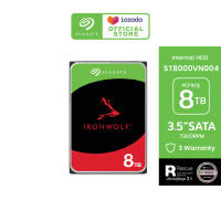 SEAGATE IronWolf NAS HDD ST8000VN004 / 8TB / 3.5" / 7200RPM / C/256MB / SATA 6GB/s (ฮาร์ดดิสก์) *ฟรีบริการกู้ข้อมูล