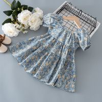 2022 New Summer Kids Girls Dress Print Floral Bow Dresses For Girls Fashion Princess Cute Girls Children Clothing  by Hs2023