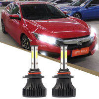 สำหรับ2016-2018 Honda Civic-2Pc Comboไฟหน้ารถมอเตอร์ไซค์แบบLEDหลอดไฟชุดแปลงไฟสูง