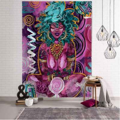 Meditation Seven Chakras Tapestry Psychedelic Buddha Wall Decor Mandala Tapestry Witchcraft Hippie Boho Home Decor Yoga Mat Tapestries Hangings