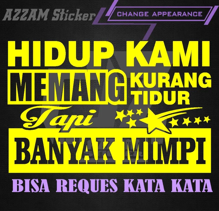 Sticker Skotlet Stiker Kaca Hidup Kamim Memang Body Mobil Truck Pick