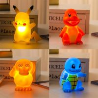 โปเกมอนปิกาจูตัวเลขแสงรุ่นเครื่องประดับของเล่นอะนิเมะรูป Squirtle Charmander ไฟฟ้าตุ๊กตาแสงเด็กของขวัญวันเกิด