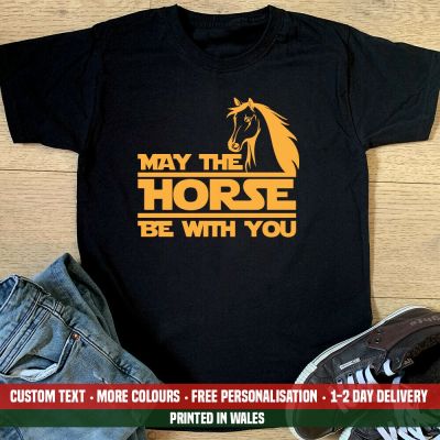 [COD]เสื้อยืด พิมพ์ลาย May The Horse Be With You สําหรับขี่ม้า วันเกิดS-5XL  Q45S