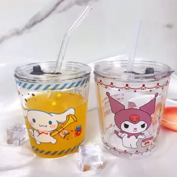 Pochacco Beer Can Iced Coffee Glass Cup With Lid and Straw 