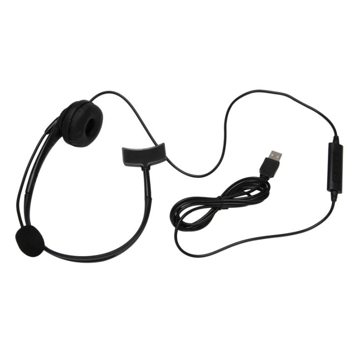 USB Call Center Headset with Noise Cancelling Mic Monaural Headphone for PC Home  Office Phone Service Plug and Play 