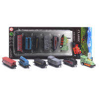 NAKOJ MALL 6 In 1 Diecast หัวรถจักรรถไฟไอน้ำของเล่นเพื่อการศึกษาดึงกลับแบบ