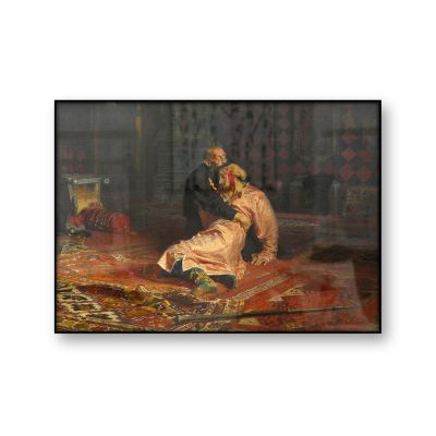 Ivan the Terrible and His Son Ivan Ilya Repin Antique Russian Painting Vintage Poster Wall Art Canvas Print Home Decoration