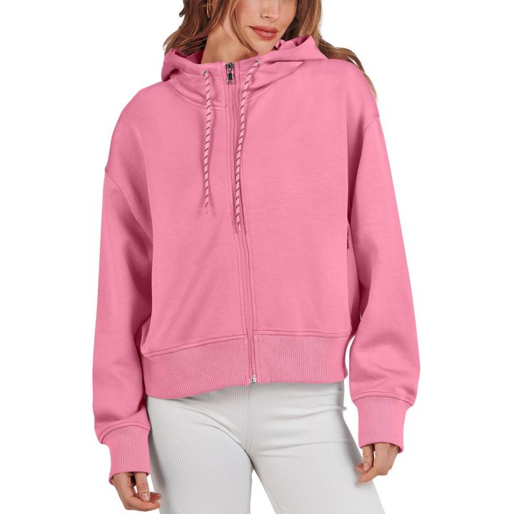 hoodie-for-women-lightweight-zip-up-jacket-plus-size-long-sleeve-hooded-sweatshirt-drawstring-slim-fit-basic-thin-coat-tops