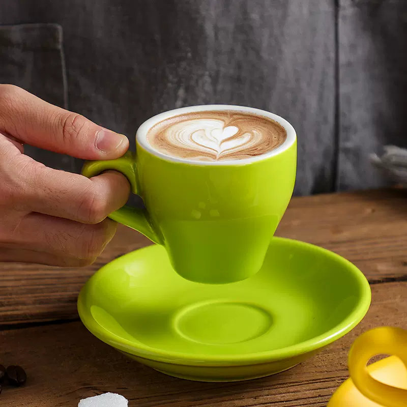 ชุดถ้วยกาแฟ คาปูชิโน่80ml อเมริกาโน่ แก้วเซรามิกคุณภาพดี แก้วกาแฟเซรามิค แก้วน้ำ 80cc Cappuccino coffetea cup latte art