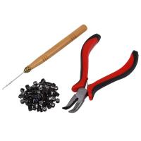 Hair Extension Plier Hook Tool Kit + Micro Link Beads