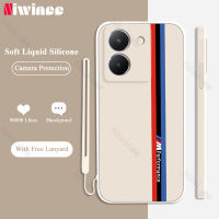 NIWINEE เคส VIVO Y27เคสใส่โทรศัพท์5G เนื้อนิ่ม,เคสซิลิโคนน้ำมีแถบฟรีสายคล้องตรงขอบด้านคลุมทั้งหมดกันกระแทก