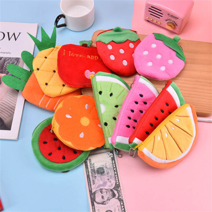 zipper-coin-wallet-for-girls-coin-purse-for-women-fruit-wallet-lovely-plush-key-bag-watermelon-coin-purse