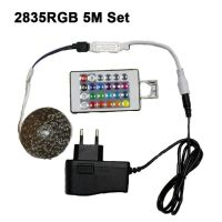 【☑Fast Delivery☑】 na07037036036666 5050แถบไฟ Led กันน้ำ Rgb 5M 12V Us Eu อะแดปเตอร์24/44คอนโทรลเลอร์ทีวีพีซีเทปนีออนไฟยืดหยุ่นสำหรับตกแต่งบ้าน