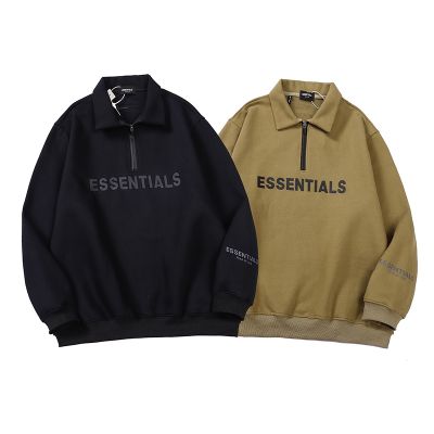 Essentals เสื้อกันหนาวแขนยาวลําลองแฟชั่นสําหรับผู้ชายและผู้หญิง