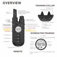 ปลอกคอฝึกสุนัขสำหรับสัตว์เลี้ยง800M อุปกรณ์ฝึกสุนัขระยะไกล Automatic bark STOP Electronic Training COLLAR Waterproof collars