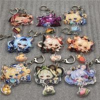 Genshin Impact Kaedehara Kazuha Yoimiya Kamisato Ayaka Keychain Accessories Key Chain Pendant Cartoon Badge Fashion Brooches Pins