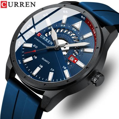 CURREN Sports Watches for Men Silicone Strap Quartz Movement 5ATM Waterproof Waches Date Chronograph Clock&nbsp;Male Reloj Hombre
