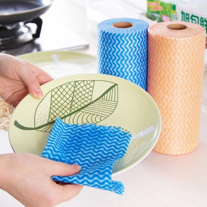 1-roll-non-fabric-washing-cleaning-cloth-towels-kitchen-towel-striped-practical-rags-wiping-souring-pad