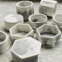 Concrete candle vessel mold Jewelry storage box mold candle cup mold Gypsum flowerpot mold Hexagonal epoxy resin box mould