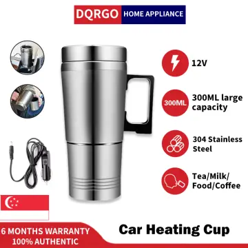 Car Electric Water Heater Mug Stainless /Steel Travel Heated Coffee Kettle  Cup