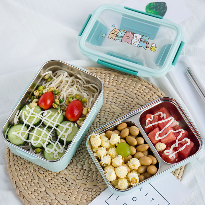 cartoon-lunch-box-stainless-steel-double-layer-food-container-portable-for-kids-kids-picnic-school-bento-box