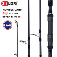 BUDEFO HUNTER CARP เบ็ดตกปลา3.96M FUJI REELSEAT 50Mm คู่มือคันเบ็ดเสริมคาร์บอนสูงการหล่อแบบหมุนยิงขว้างอย่างหนักประมาณ180M