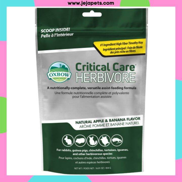 Oxbow Critical Care for Herbivores (Apple Banana Flavour) 454g Lazada Singapore
