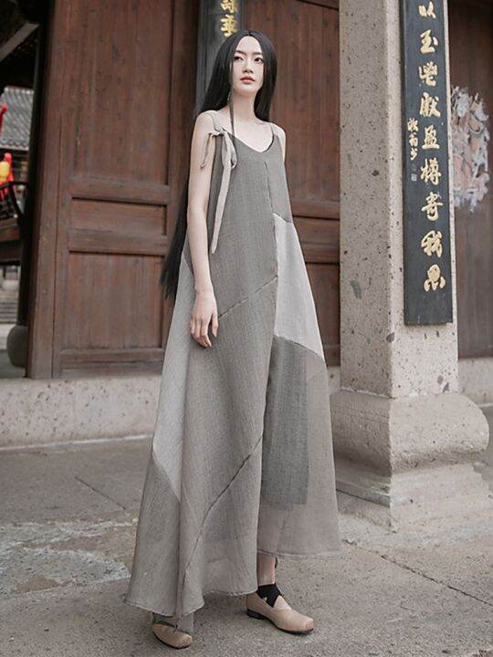 xitao-dress-irregular-patchwork-strapless-dress