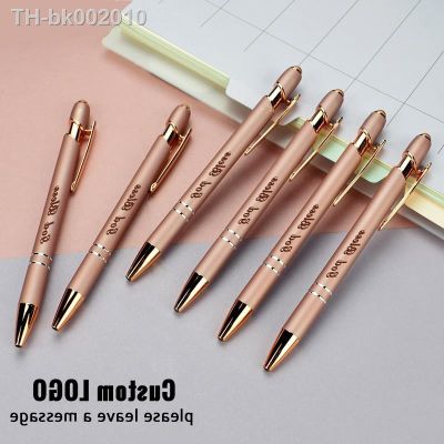 ✼❀◆ Personalized Carving LOGO Metal Creative Rose Gold Ballpoint Pen Customized Engraved Name Gift School Stationery Office Supplies