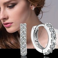 Fashion Silver Color Hypoallergenic Zircon Stud Earring For Women Girl Simple Jewelry Brincos EH056