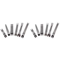 12 Pcs Set Silver Stainless Steel Car Radio Removal Tool Car Door Clip Panel Audio Stereo Dismantle Pry Tool