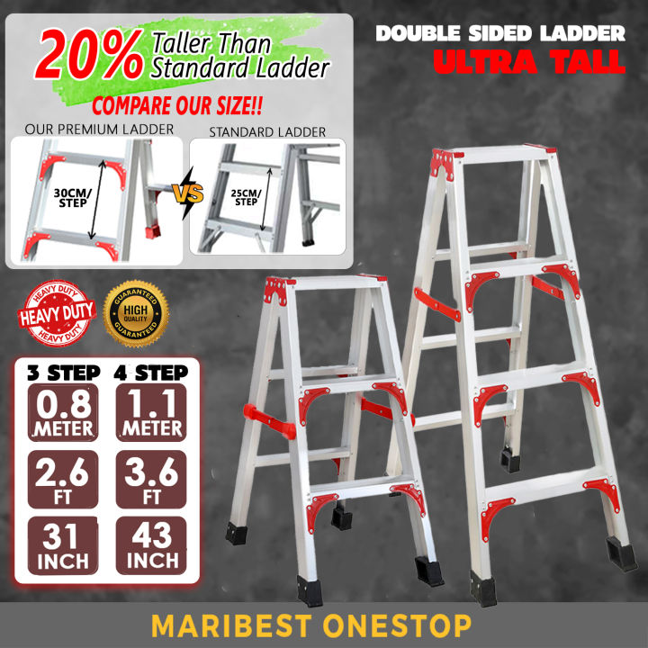 3 4 Step Ladderman Extra Tall Aluminium Double Sided Ladder Multi Purpose Ladder Tangga Lipat