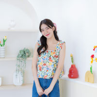 12-268 Vivid Flora Crop Top - Morningkiss Shop