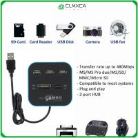 ตัวแยกสัญญาณ CLMXCA 2.0พอร์ตสำหรับแล็ปทอปแมคบุ๊ค USB SD/MMC สำหรับ Micro การ์ด SD USB USB เครื่องอ่านฮับ Combo