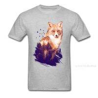 Eye Of The Forest 2018 Fox Print Men Grey Tops Cotton Summer Fashion T-Shirt Custom Birthday Gift Novelty Tee Shirts