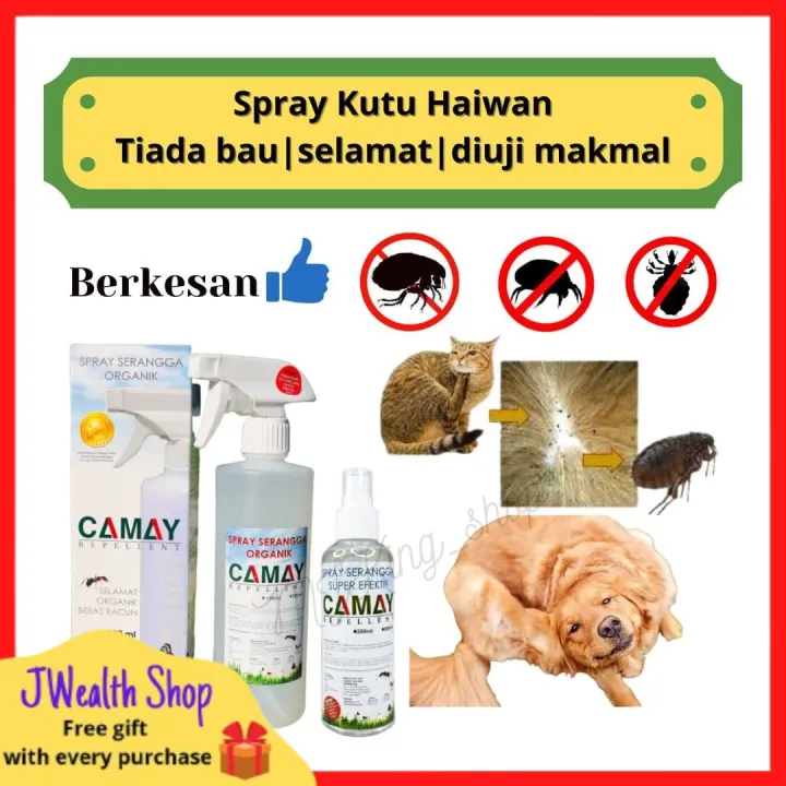 Camay Repellent Spray Kutu Kurap Haiwan Kucing Anjing Berkesan Anti