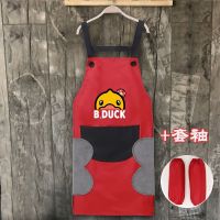 High-end fashion hand wipe apron womens waterproof cute hand wipe Japanese kitchen home cooking oil proof mens work clothes Korean summer