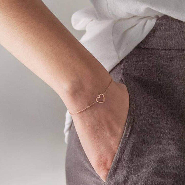 delicate-wristlet-best-selling-wristwear-simple-alloy-bracelet-heart-shaped-bracelet-hollow-design-bracelet