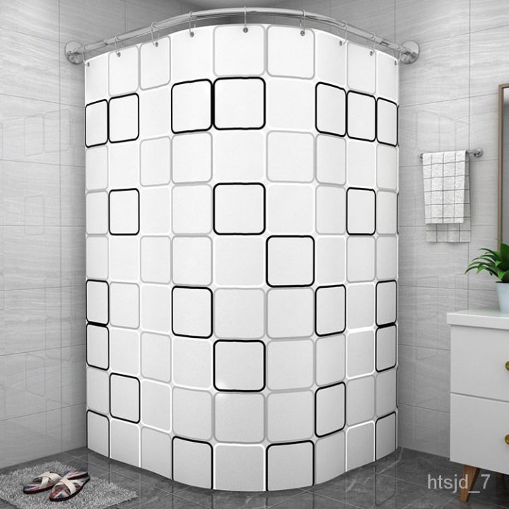 bathroom-shower-curtain-water-repellent-cloth-bath-bathroom-curtain-punch-free-curved-rod-hanging-curtain-door-curta