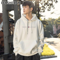 EERSHENSHI เสื้อกันหนาวมีฮู้ดพิมพ์ลายแฟชั่นสำหรับบุรุษสตรีขนแกะ