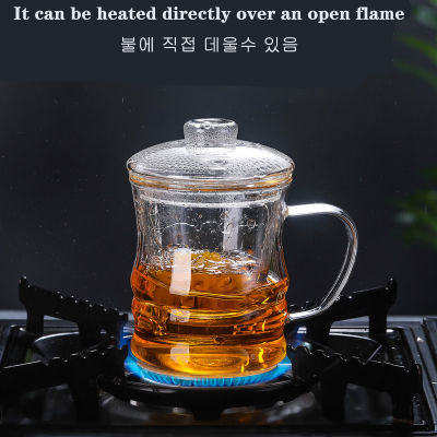 350ML ครัวเรือน Teaware แก้วใสถ้วยน้ำชาสำหรับเตาทนความร้อนอุณหภูมิสูงป้องกันการระเบิดชา Infuser ถ้วยชาเขียว
